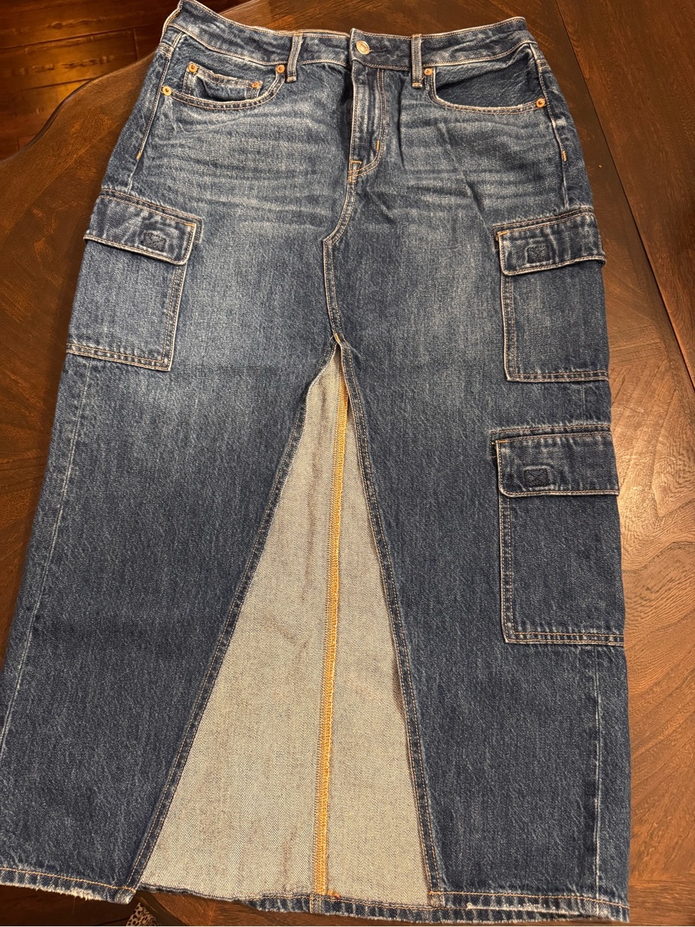 American Eagle denim Cargo Denim Skirt